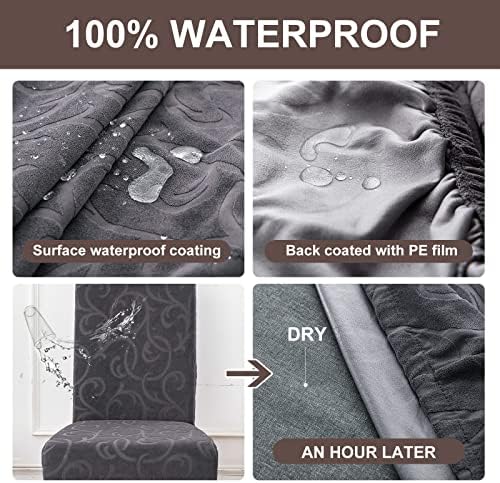 Genina Waterproof Dining Chair Covers with Flower Pattern