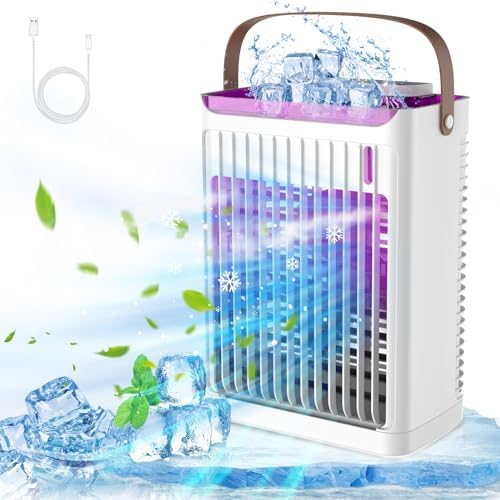 ATTLOOQ Portable Air Cooler with 5 Speeds and 7 LEDs