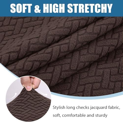 Smiry Waterproof Sofa Cushion Covers 3PC Chocolate 1