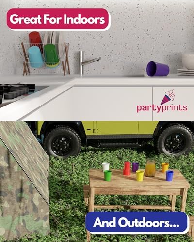 PartyPrints 10 Pack 16 oz Black Reusable Plastic Cups