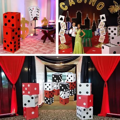 6 Pcs Dice Favor Boxes Casino Style White