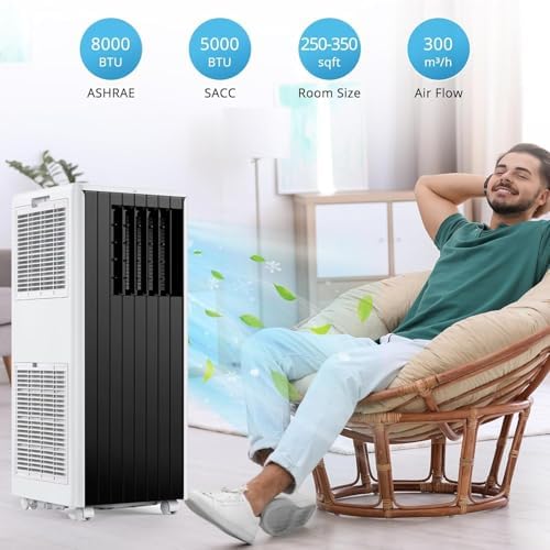 GustoWave 8000 BTU Portable Air Conditioner for Bedrooms