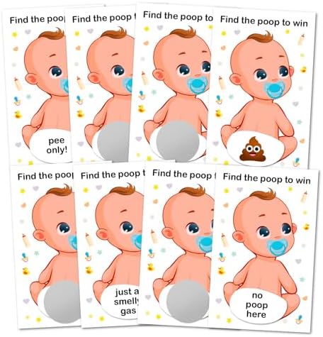 Baby Shower Scratch Off Poop Game Set of 40
