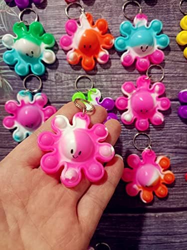 30 Pack Bulk Octopus Mini Pop Keychain