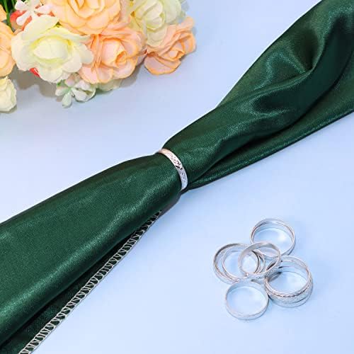 Penta Angel 100Pcs Silver Aluminum Alloy Glitter Bridal Shower Rings