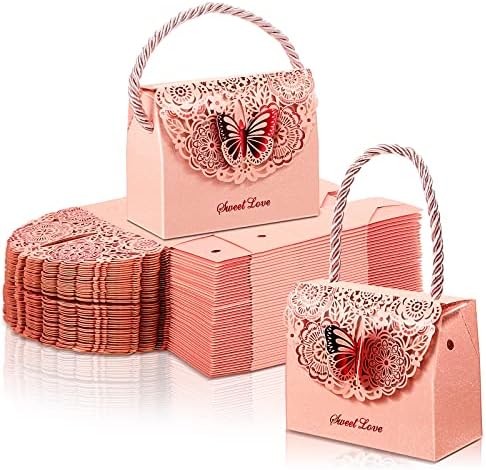 50 Pcs Butterfly Candy Party Favor Bags for Wedding Birthday Events