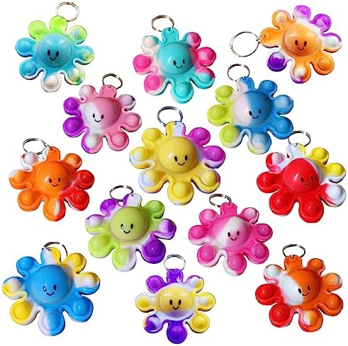 30 Pack Bulk Octopus Mini Pop Keychain