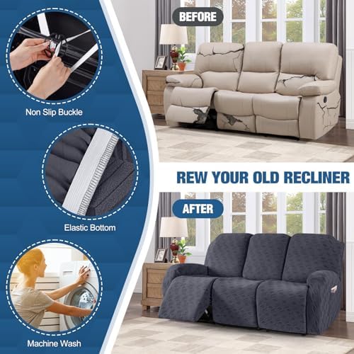 TAOCOCO Recliner Sofa Cover Dark Grey