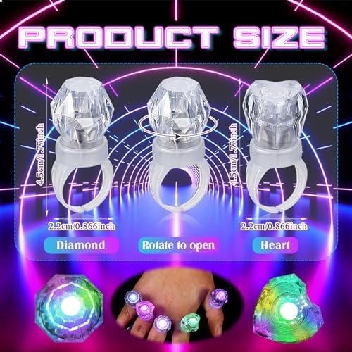Retisee LED Light Up Rings Party Favors