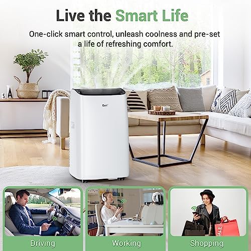 DuraComfort 12000 BTU Portable AC Unit with Dehumidifier and Fan Modes