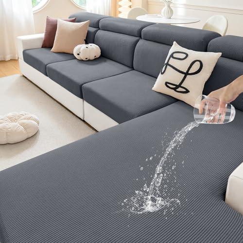 Hyha Waterproof Couch Cushion Covers 3 Piece Dark Grey