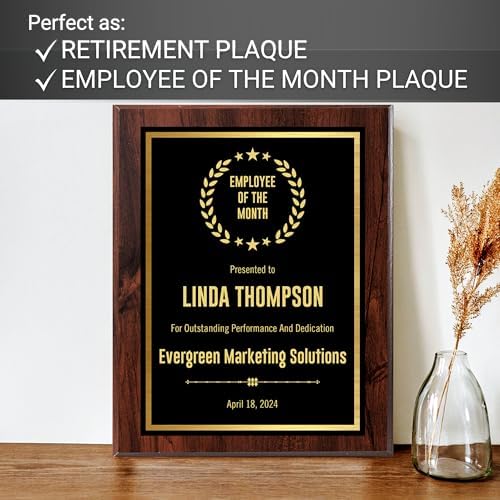 Custom Plaque - Personalized Employee of the Month Award