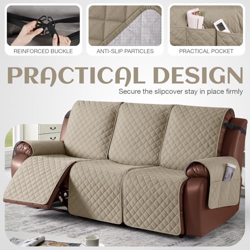 KinCam Waterproof Recliner Sofa Cover for 3 Seat