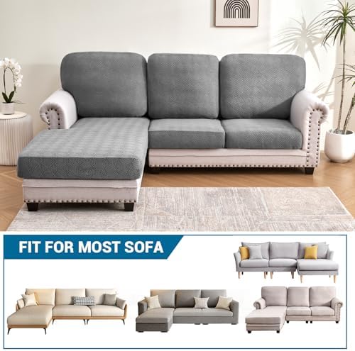 Deep Dream Sectional Sofa Covers 6 Piece Set Dark Grey