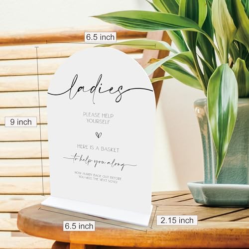 Acrylic Wedding Bathroom Favors Sign 65x9 Inch