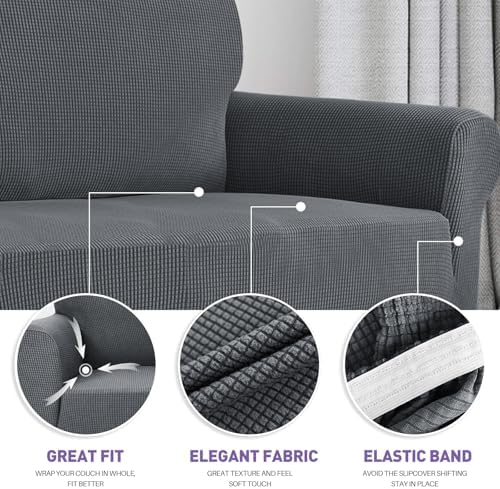 ZNSAYOTX Super Stretch Chair Slipcover for Sofa and Armchair