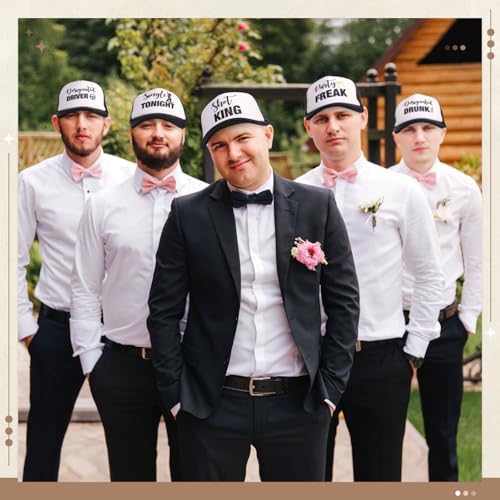JaGely 7 Pcs Funny Bachelor Party Trucker Hats Set 1