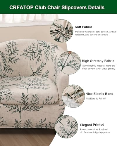CRFATOP 2 Piece Armchair Slipcover with Cushion Protector
