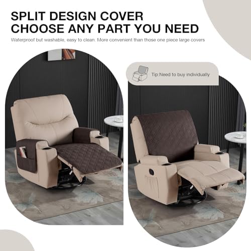 VANSOFY Recliner Chair Covers 22 Inch Waterproof with Pockets