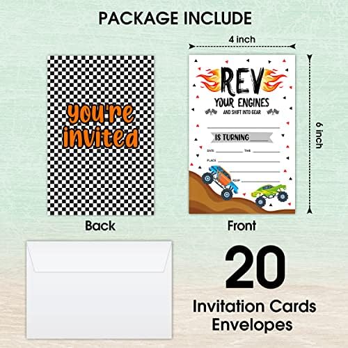 Birthday Invitation Cards for Monster Truck Party