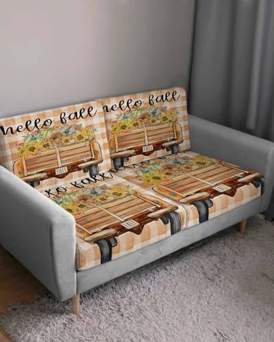 Fall Pumpkins Sofa Cushion Covers Washable Removable Stretchable