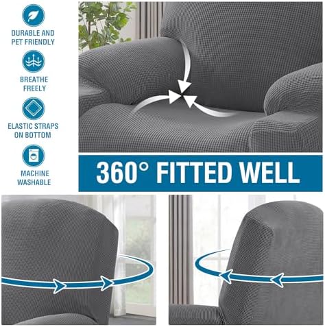 HVERSAILTEX Power Lift Recliner Slipcover with Side Pocket and Footrest