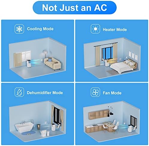10000 BTU Portable Air Conditioner with 4-in-1 Functionality