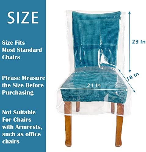 4 Pack Clear Plastic Chair Covers for Dining Room Use