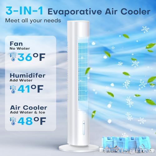 MYICY 35 Inch 3 in 1 Fan Humidifier Cooler Portable AC Unit