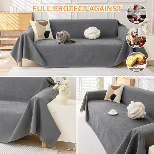 Deep Dream Pet-Proof Sofa Cover for 3 Cushion Couch Grey 91x134