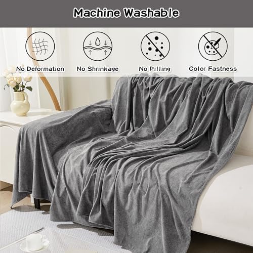MEETSKY L Shape Sofa Slipcover for Pets 91x134 Grey