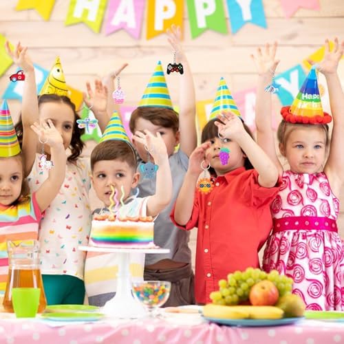 65PCS Cartoon Keychains for Kids Party Favors