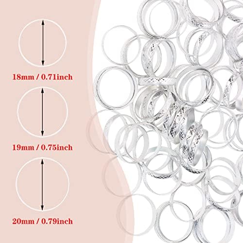 Penta Angel 100Pcs Silver Aluminum Alloy Glitter Bridal Shower Rings