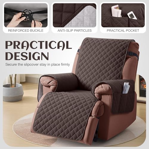 KinCam Waterproof Recliner Chair Cover 236 Chocolate