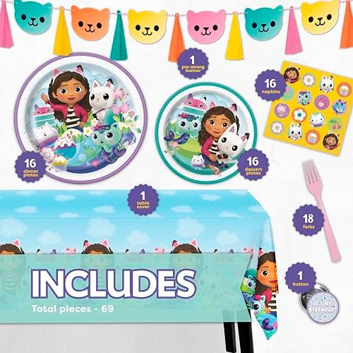 Gabby Dollhouse Party Decor Kit for 16 Guests
