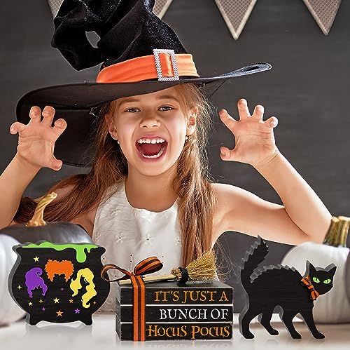 5PCS Halloween Wooden Signs Hocus Pocus Decor