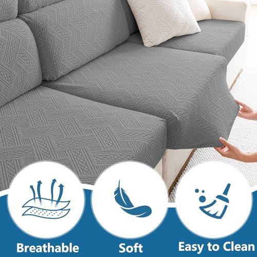 Hyha Waterproof Couch Cushion Covers 3 Pack Grey 1