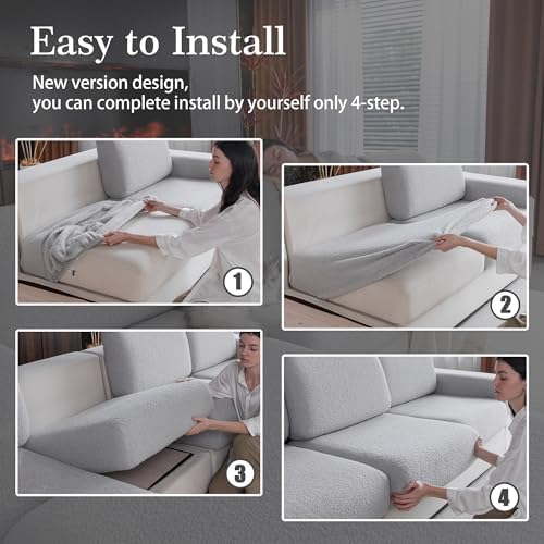 OHSIO Stretch Sofa Slipcover with Elastic Bottom