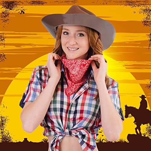 Mepase 24 Piece Plastic Cowboy Hat Set Brown