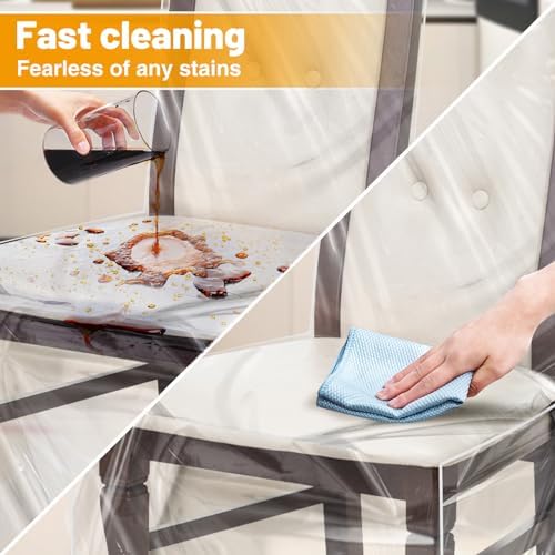 PAMASE 4 Pack Dining Chair Protectors with Backrests 1