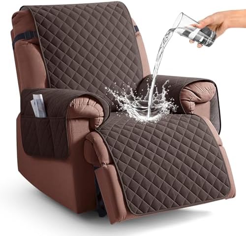 KinCam Waterproof Recliner Chair Cover 236 Chocolate