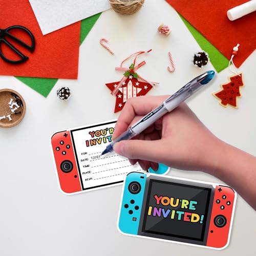 Video Gamer Birthday Party Invitations Set