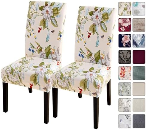 SearchI Dining Chair Covers Set of 2 Spandex Washable Slipcovers