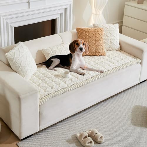 Tiwwie Pet Couch Cover Fuzzy Non-Slip Dog Sofa Protector