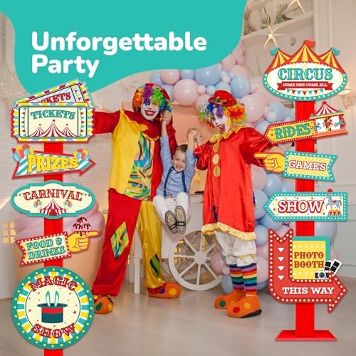 ArtCreativity Carnival Signs 20 Pack - Circus Decor