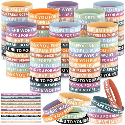 Poen 120 Pcs Motivational Silicone Bracelets Bulk