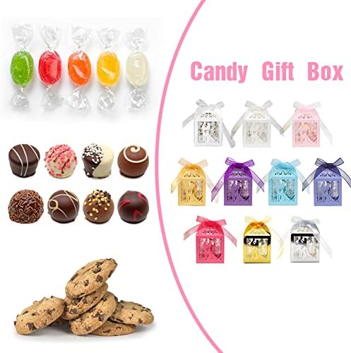 Eforcase 50PCS Laser Cut Candy Favor Boxes for Wedding