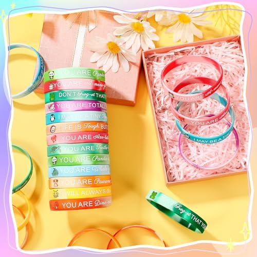 Motivational Animal Silicone Bracelets 12 Styles 24 Pieces