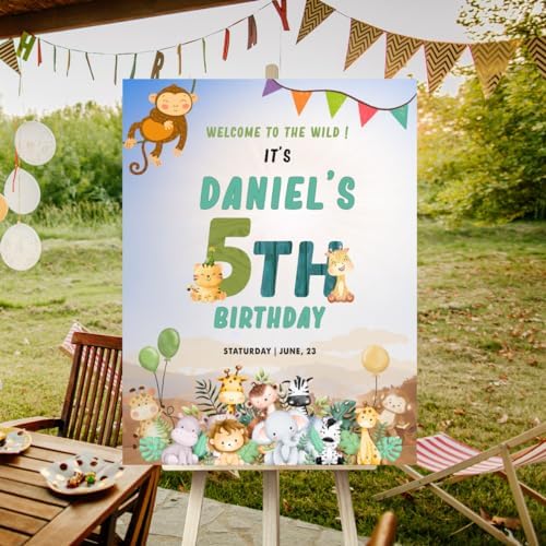 Custom 5th Birthday Welcome Sign - Personalized Party Banner