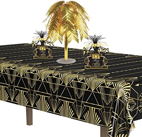 Beistle 2-Count 1920s Tablecover Black Gold